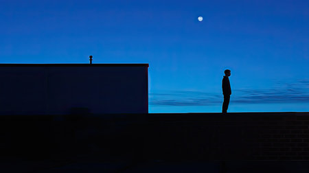 rooftop blue spot lightの素材