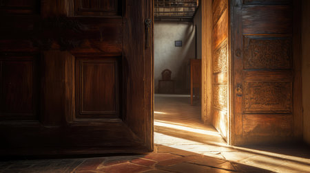 hallway blurred door interiorの素材