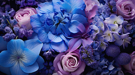 periwinkle purple and blue flowersの素材