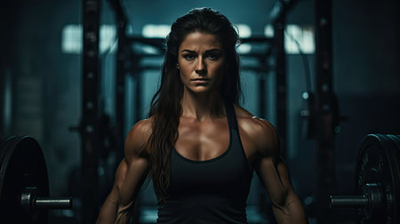 muscles female athlete darkの素材