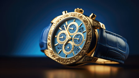 sophistication gold blue backgroundの素材