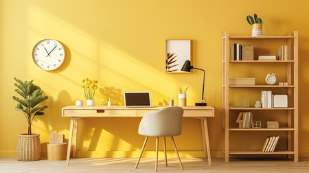 vibrant interior design yellowの素材