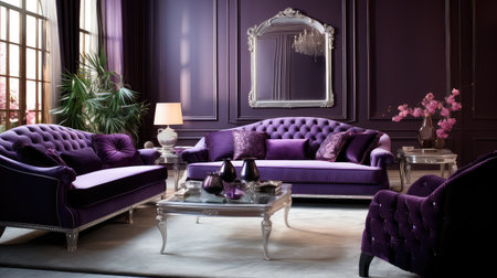 regal interior design purpleの素材