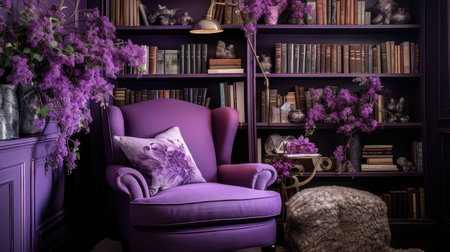 reading interior design purpleの素材