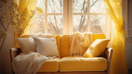 room yellow couchの素材