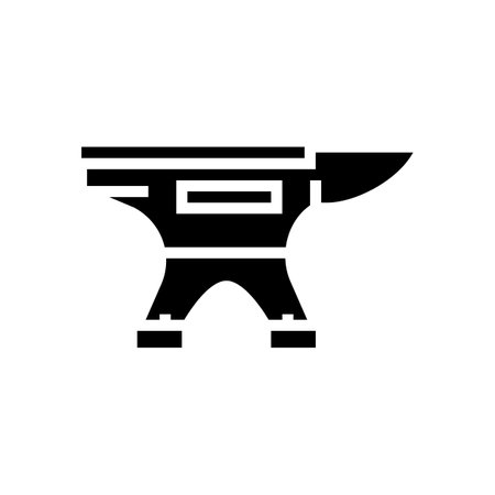 anvil blacksmith glyph icon vector illustrationのイラスト素材