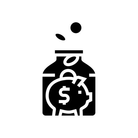frugality minimalism lifestyle glyph icon vector illustrationのイラスト素材