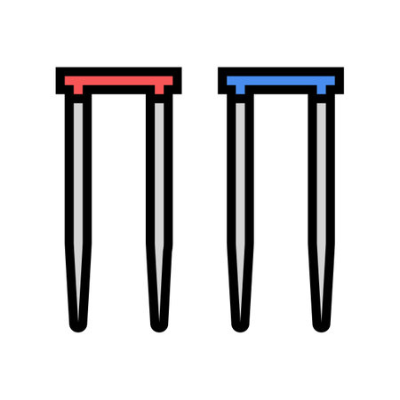 wicket croquet game color icon vector illustrationのイラスト素材