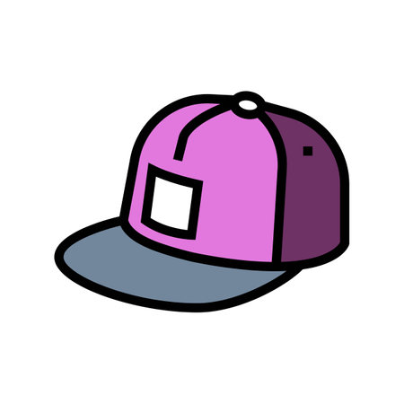 snapback hat streetwear cloth fashion color icon vector illustrationのイラスト素材