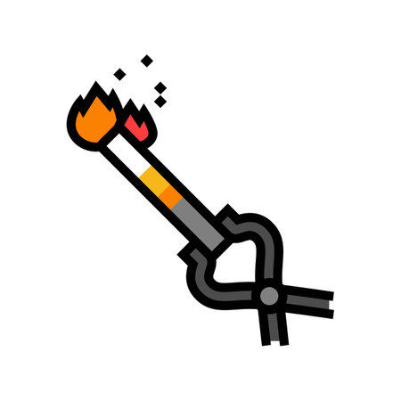 hot metal blacksmith color icon vector illustrationのイラスト素材