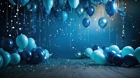 party celebration background blueの素材