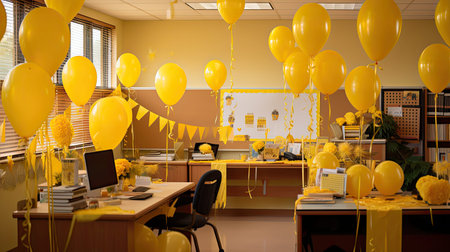 decorations yellow back to schoolの素材