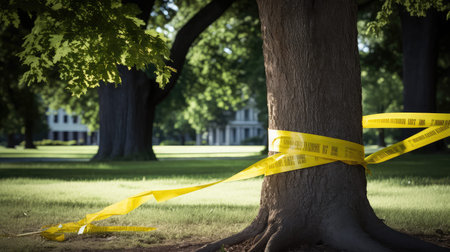 caution yellow police tapeの素材
