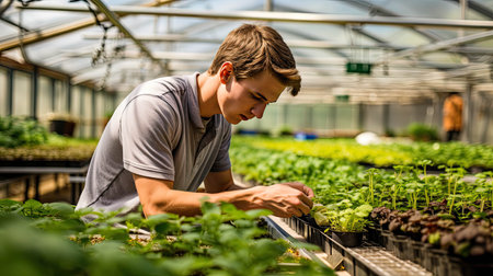 greenhouse agriculture studentの素材