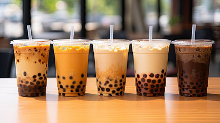 tea brown sugar bobaの素材