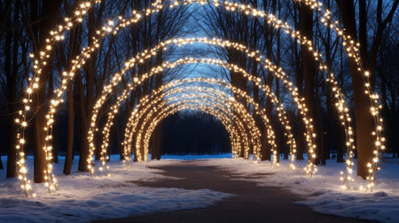 twinkling christmas light circleの素材