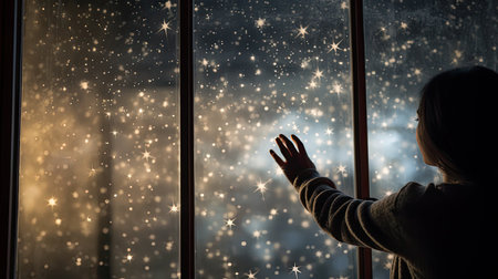 window drawn starsの素材