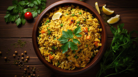 spices brown rice top viewの素材