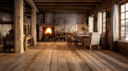 reclaimed wood floor interiorの素材