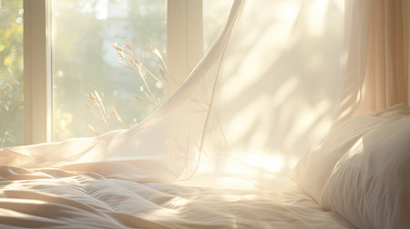 window blurred bedroom interiorの素材