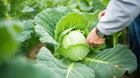 harvest agriculture cabbage vegetableの素材
