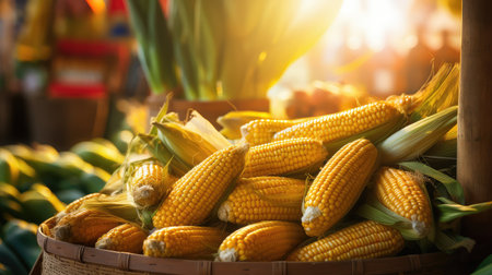 market vegetable corn backgroundの素材