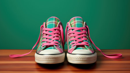 bold pink and green plaidの素材