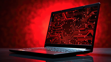 computer red background technologyの素材