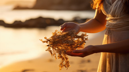 beach dried seaweedの素材