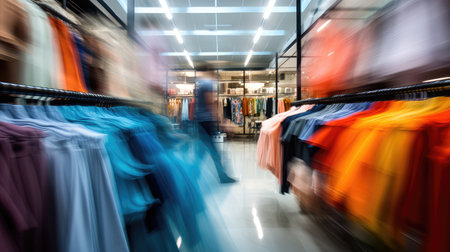 discounted blurred clothing store interiorの素材