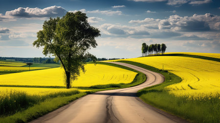 meander yellow road linesの素材