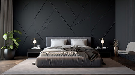 statement elegant dark bedroomの素材