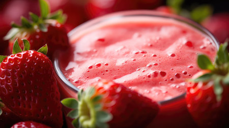 pink healthy strawberry fruitの素材