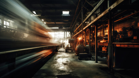 metal blurred industrial interiorの素材