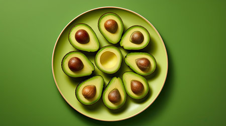 colorful above avocado backgroundの素材