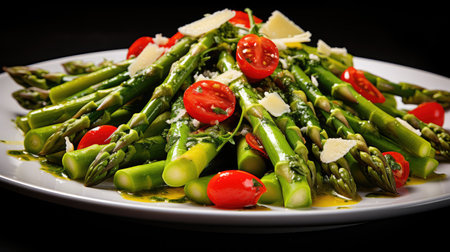up fresh asparagus greenの素材