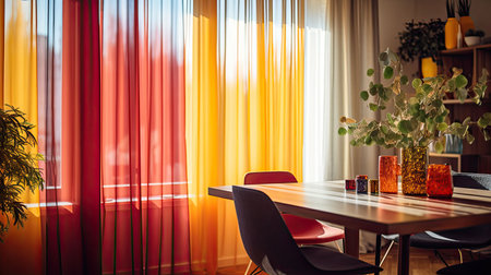 area blurred interior curtainsの素材