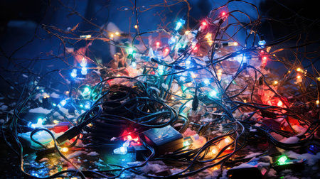 away broken holiday lightsの素材