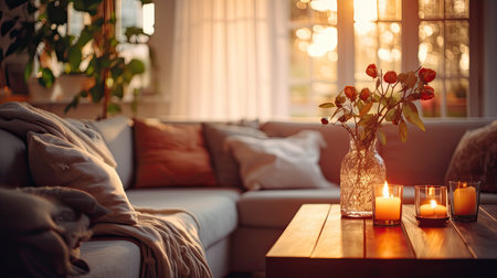 cozy blurred suburban home interiorの素材