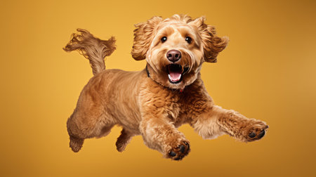 air golden doodle isolatedの素材