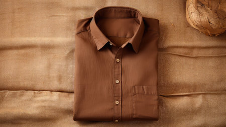 up brown shirtの素材