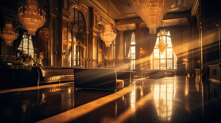 grand blurred interior goldの素材
