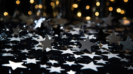 confetti black and silver starsの素材