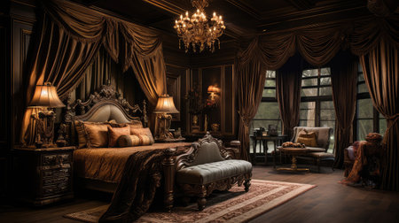 dark interior design bedroomの素材