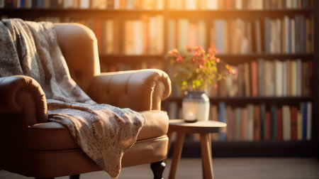 reading blurred interior home designの素材