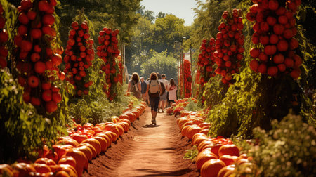 walk path tomato redの素材