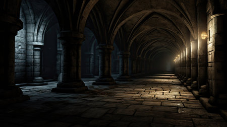 doorways long dark hallwayの素材