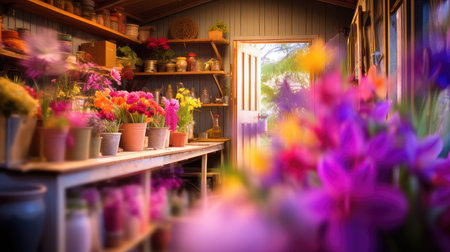 colors blurred garden shed interiorの素材