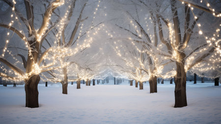 tree white christmas lights borderの素材