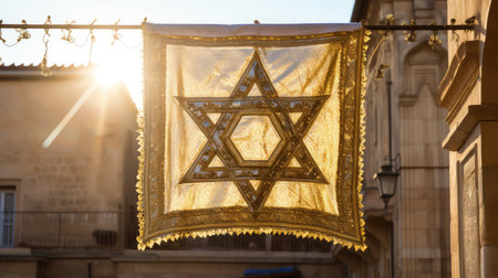 synagogue star of david bannerの素材